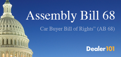 AB 68 Car Buyer Bill of Rights