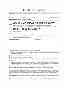 Dealer Warranty 300 Federal Buyers Guide As Is No Dealer Warranty